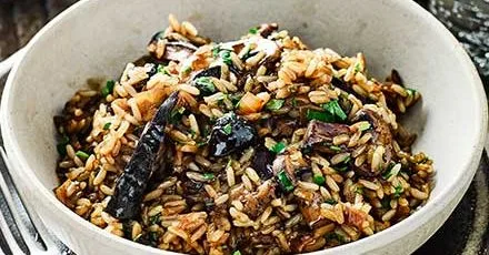 Slow cooker mushroom risotto
