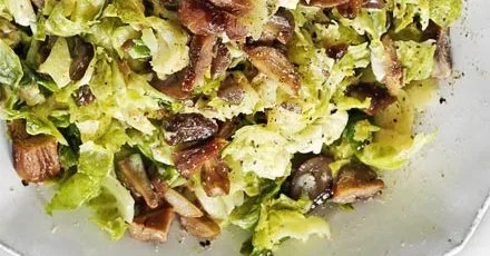 Smashed sprouts mash with chestnuts