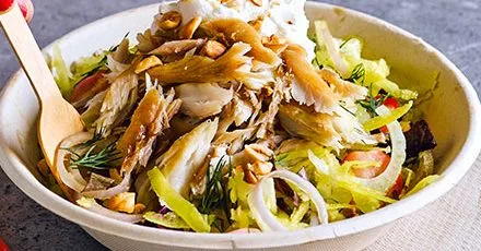 Smoked mackerel & fennel salad bowls