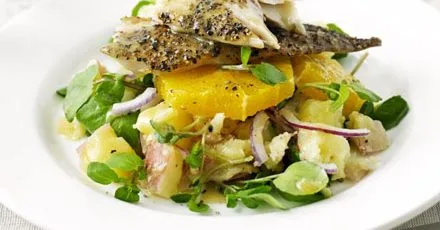 Smoked mackerel with orange, watercress & potato salad