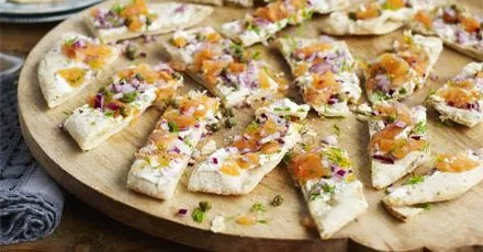 Smoked salmon flatbreads
