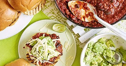 Smoky BBQ pork buns with crushed avocado