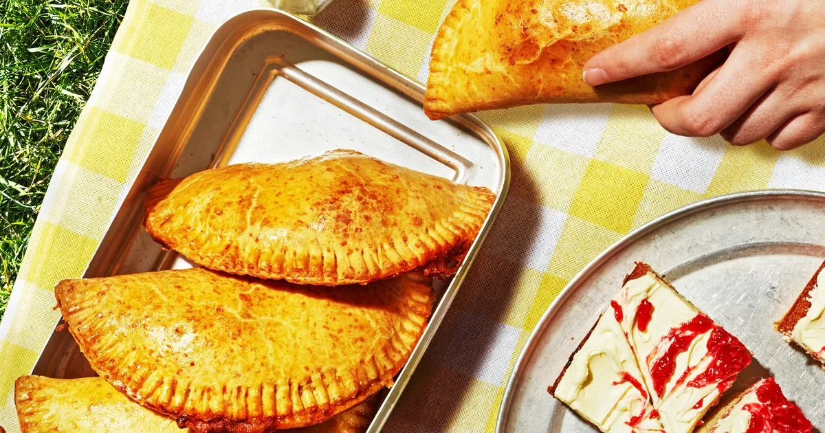 Smoky beef & bean chilli pasties with soured cream & cheese