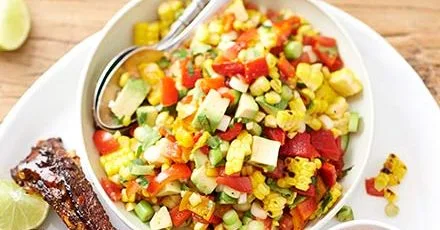 Smoky corn & avocado salsa