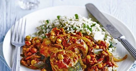 South Indian fish curry with chickpeas