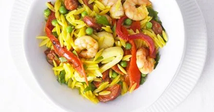 Spanish seafood pasta