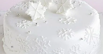 Sparkling snowflake cake