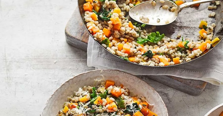 Speedy butternut squash barley ‘risotto’