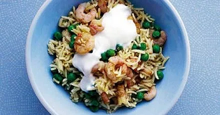 Speedy prawn pilaf