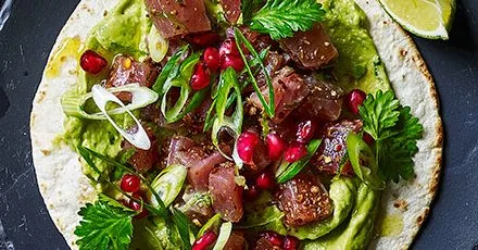 Spice-cured tuna tacos