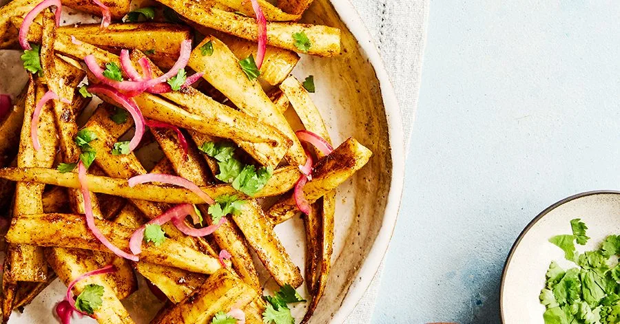 Spiced chaat masala parsnips
