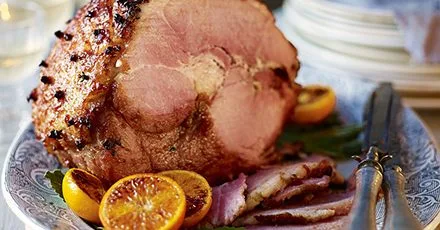 Spiced Christmas gammon with membrillo glaze