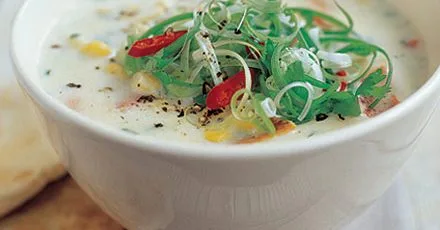 Spiced pepper & corn soup