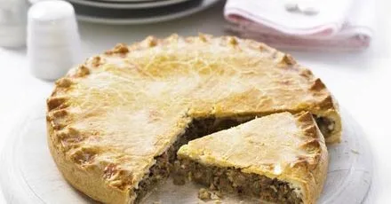 Spiced pork & potato pie
