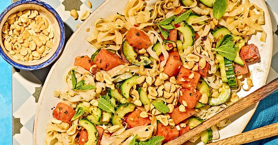 Spicy cucumber & watermelon salad