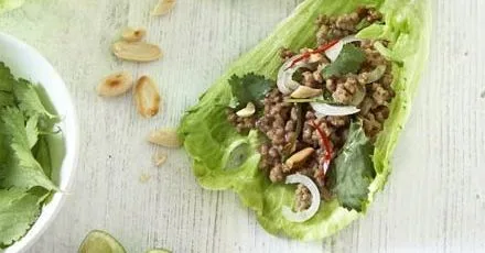 Spicy mince & lettuce cups