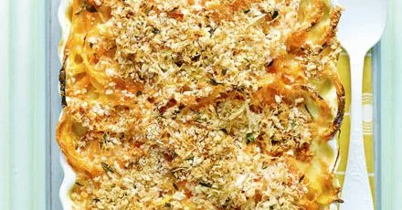 Spiralized squash mac and cheese
