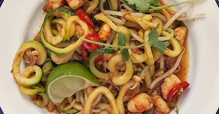Spiralized Singapore noodles