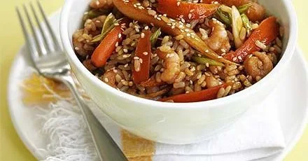 Spring veg & prawn stir-fry