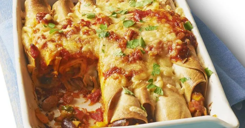 Squash & bean enchiladas