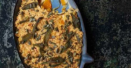 Squash, sage & sourdough bake