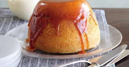 Steamed vanilla sponge with butterscotch sauce & custard