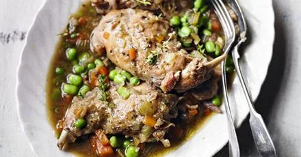 Stewed rabbit with beans
