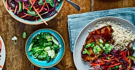 Sticky hoisin pork steaks