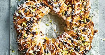 Stollen babka wreath