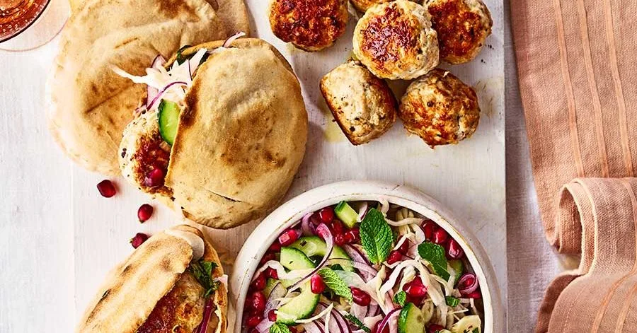 Sumac turkey-stuffed pittas