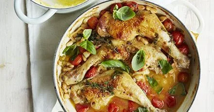 Літнє тушковане курча з помідорами