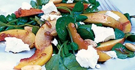 Summer greens & nectarines
