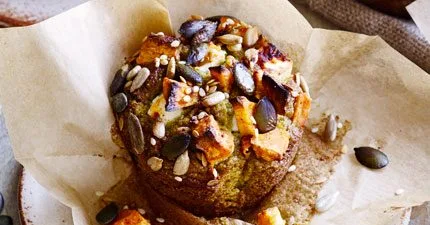 Sweet potato, avocado & feta muffins