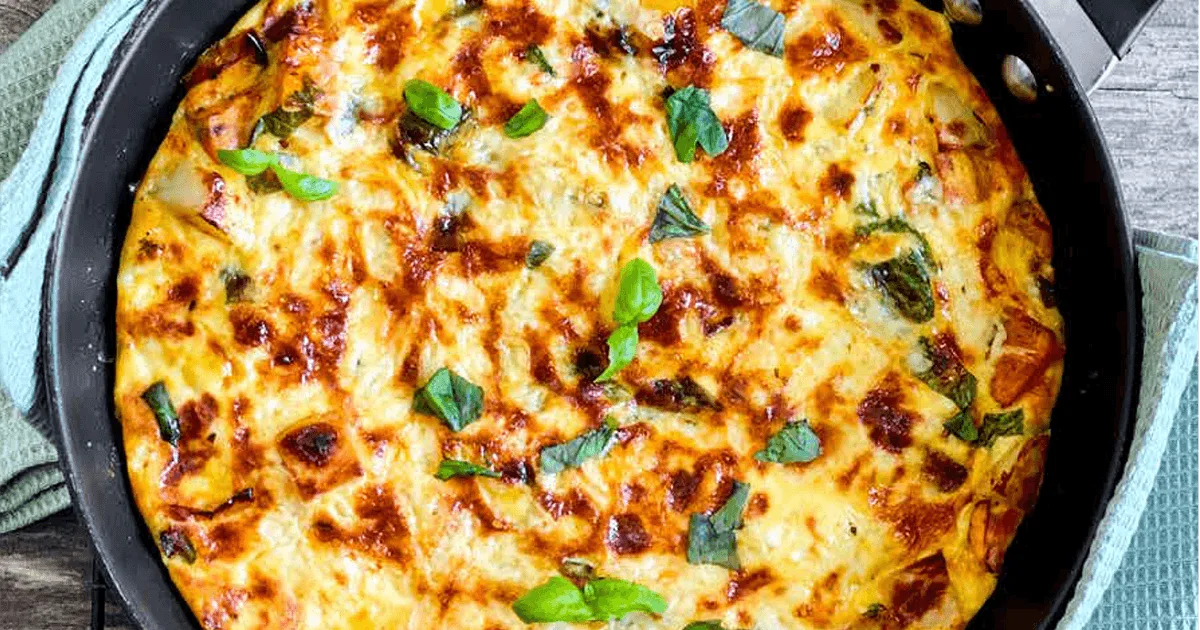 Sweet potato, pepper & feta frittata