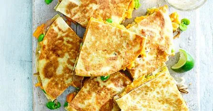 Sweet potato & shallot quesadillas