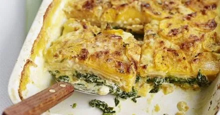 Sweet potato & spinach bake