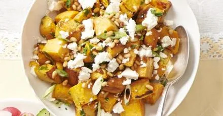 Sweet potato, spring onion & feta salad