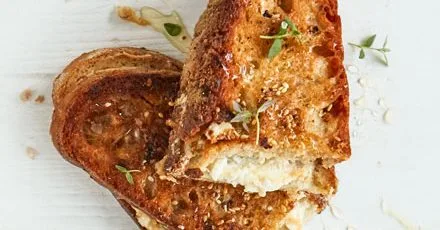 Tahini, feta & honey toastie