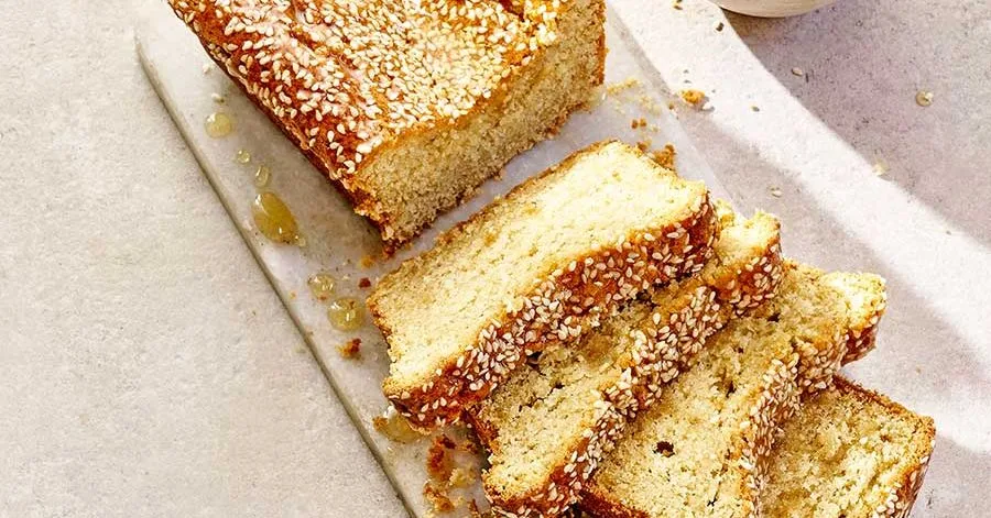 Tahini & sesame loaf cake