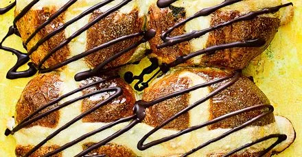 Chocolate & tropical fruit hot cross buns
