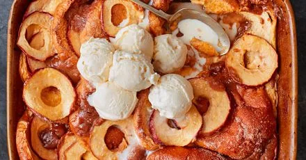 Toffee apple bread & butter pudding