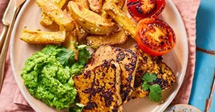 Tofu steaks with chips
