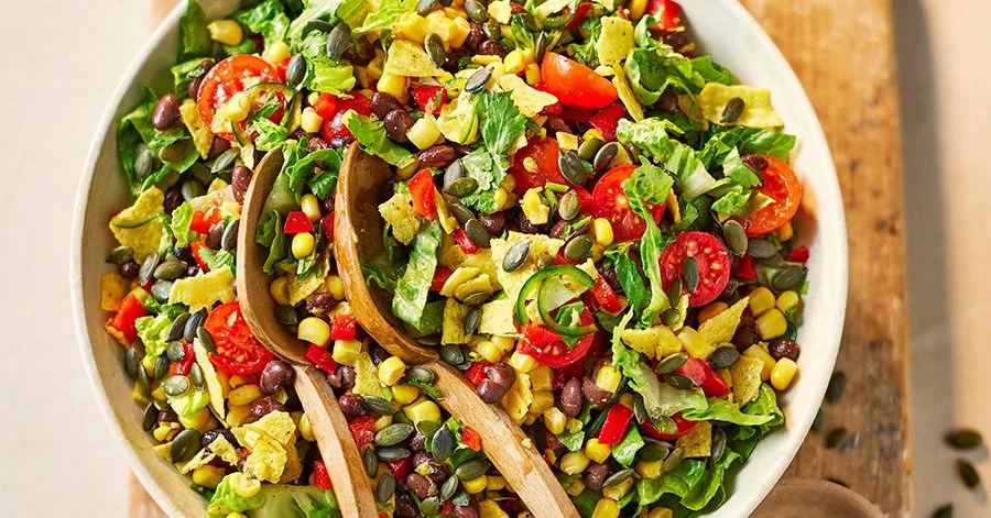 Tomato & black bean taco salad