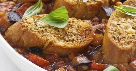 Tomato & chickpea bake
