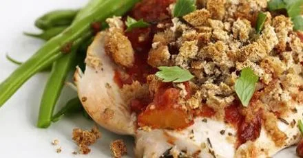 Tomato & crispy crumb chicken
