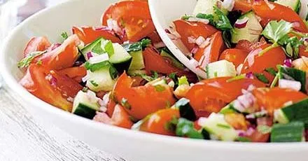 Tomato, cucumber & coriander salad