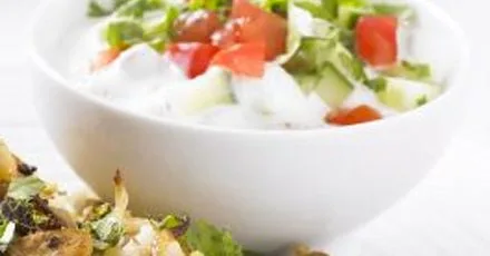 Tomato & cucumber raita