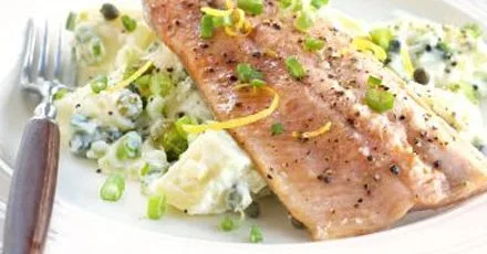 Trout with creamy potato salad