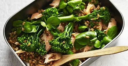 Trout & spelt salad with watercress