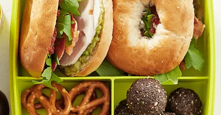 Turkey, bacon & avocado mini bagels
